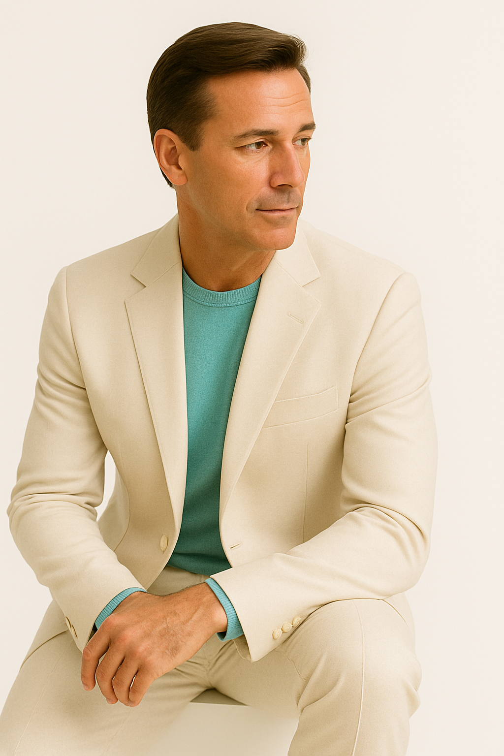 Mens Don Johnson Miami Vice White Suit Costume