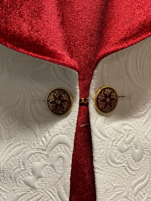 York Slim Fit Tuxedo Suit ( White & Red )