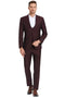 Plaid Suit - Windowpane Suit - Checkered Suit - Mens Vested Wine Suit