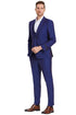 Plaid Suit - Windowpane Suit - Checkered Suit - Mens Vested Blue Windowpane Suit