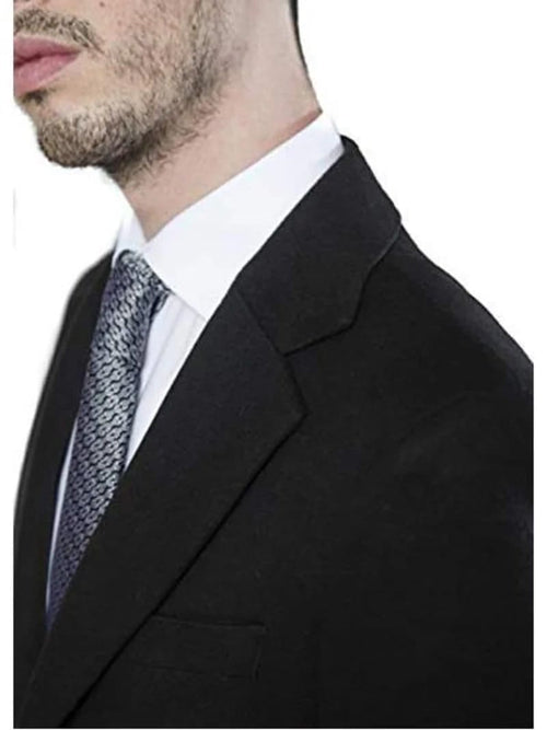 Mens Black Overcoat - Men's Modern Fit Polyester ~ Viscose ~ Spandex Black Long Men's Dress Topcoat - Winter Coat