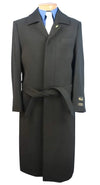 Mens Black Overcoat - Aero Dark color black Full Length Wool fabric Blend Long men's Dress Topcoat - Winter coat men's Overcoat