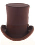 Brown Dress Hat 1920s Fedora Style - Men's Tall 100% Wool Dress Top Hat in Brown