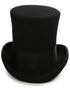 Black Dress Hat 1920s Fedora Style - Men's Tall 100% Wool Dress Top Hat in Black