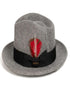 Grey Dress Hat 1920s Fedora Style - Mens Classic Wool Fedora Dress Hat in Grey Melange