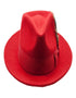 Red Dress Hat 1920s Fedora Style - Mens Classic Wool Fedora Dress Hat in Red