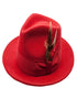 Red Dress Hat 1920s Fedora Style - Mens Classic Wool Fedora Dress Hat in Red