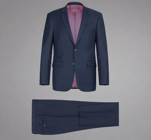 Renoir Clothing - Renoir Suit - Renoir Fashion - Super 140s Wool Two Button Classic Fit Navy Renoir Suit