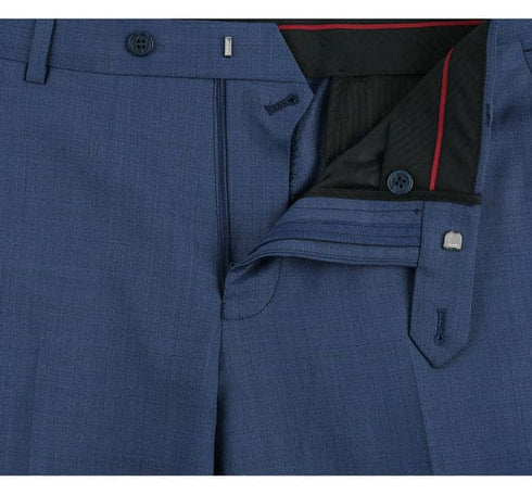 Renoir Clothing - Renoir Suit - Renoir Fashion - Single Breasted Wool Blend Slim Fit Blue Renoir Suit