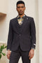 Mens Stacy Adams Suit -Stacy Adams Suit Men's Modern Black Pinstripe Vested Suit - One Button