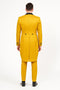 Mens Yellow Tailcoat Tuxedo with Black Lapel and Brocade Detailing â€“ Formal Vintage Style Suit