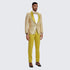 Gold Suit For Prom - Gold Blazer + Matching Pants + Men's Yellow Tuxedo with Gold Textured Paisley Design- Wedding - Prom