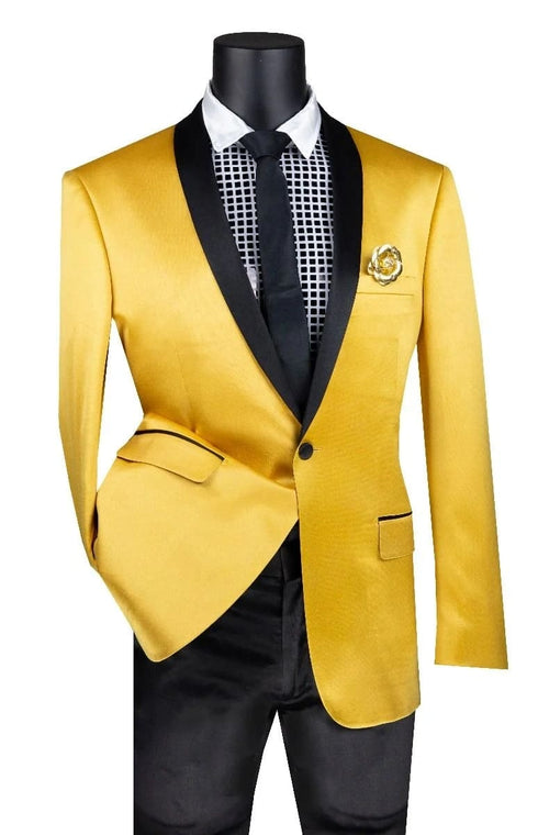 Shiny Suit - Sharkskin Tuxedo - Bright Color Gold and Mustard Tuxedo Perfect For Wedding or Prom