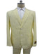 Men's Notch Label Yellow Colour Summer Seersucker Fabric Vested 3 Piece Suit