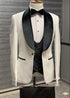 York Slim Fit Tuxedo Suit ( White & Black )