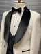 York Slim Fit Tuxedo Suit ( White & Black )