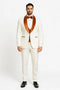 York Slim Fit Tuxedo Suit ( White & Orange )