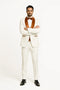 York Slim Fit Tuxedo Suit ( White & Orange )