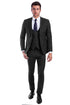 "Black Skinny Fit Men's Suit - Two Button Vested Style"