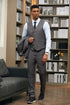 Mens Stacy Adams Suit - Stacy Adams Suit Men's Charcoal Windowpane Suit - One Button Peak Lapel with Vest