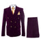 Men’s Rossi Man Zeus Purple Velvet Double Breasted Tuxedo Suit, Formal Wedding Prom Dinner Suit Set