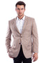 "Men's Regular Fit Sport Coat - Two Button, Tan & Blue Windowpane Plaid"