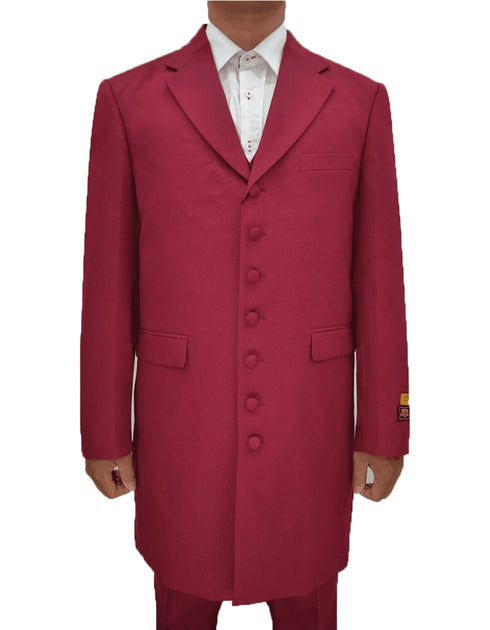 Mens Classic Vest Zoot Suit in Burgundy