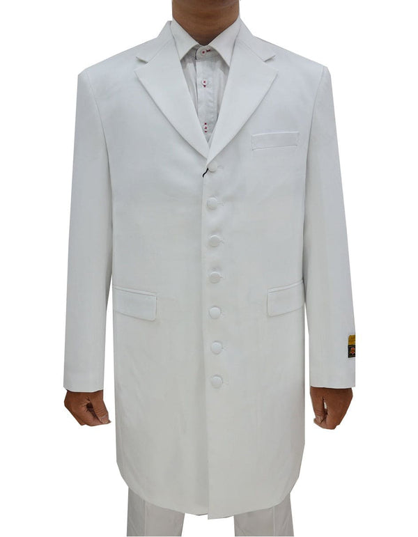 Mens Cheap White Suit Classic Vested Zoot Suit in White