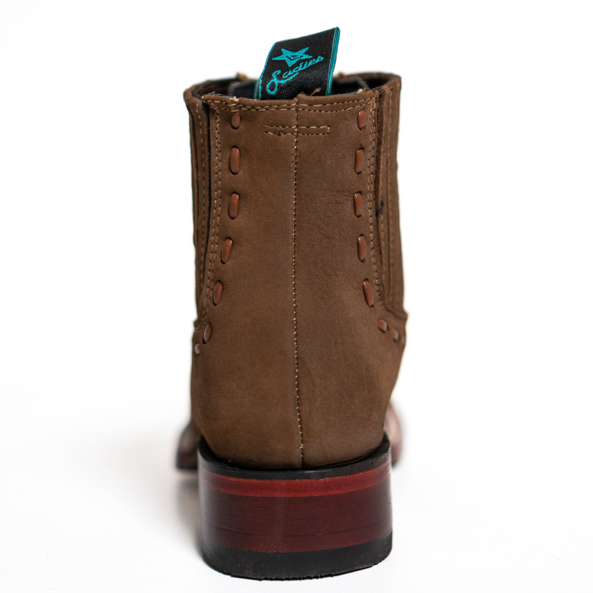 Los Altos Women's Boot Wide Square Toe Nobuck Taupe Leather Sole - Nobuck Taupe