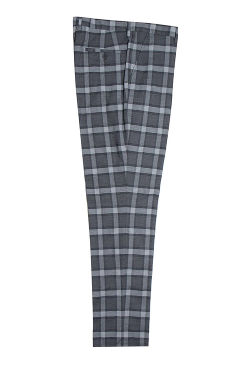 Mens Stacy Adams Suit -Stacy Adams Suit Men's Double Breasted Suit - Black & Grey Windowpane Plaid