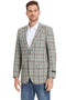 Glen Plaid Men's Slim Fit Business Sport Coat - Two Button Camel Style