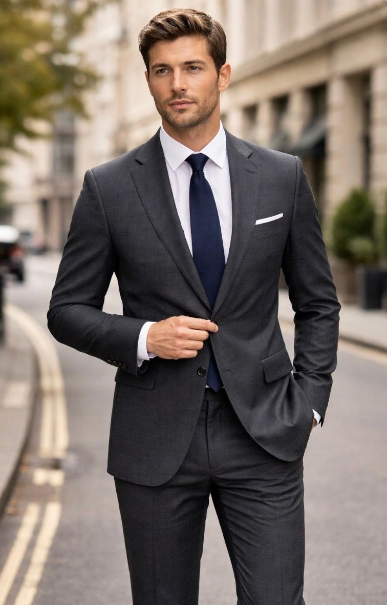 statement-men-s-2-piece-100-wool-modern-fit-textured-solid-suit-single-breasted-suit-jacket