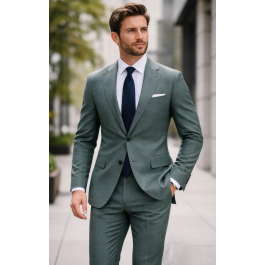 statement-men-s-2-piece-100-wool-modern-fit-textured-solid-suit-single-breasted-suit-jacket