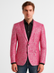 Alberto Nardoni Brand Fashion Men's shiny Fuchsia ~ black lapel blazer fashion pink sportcoat