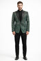 Mens Green Color Paisley Pattern Blazer