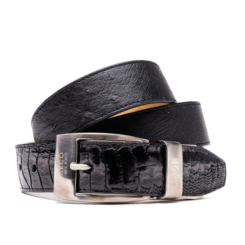 Marco Di Milano Alessio Black Leather Belt Loafer