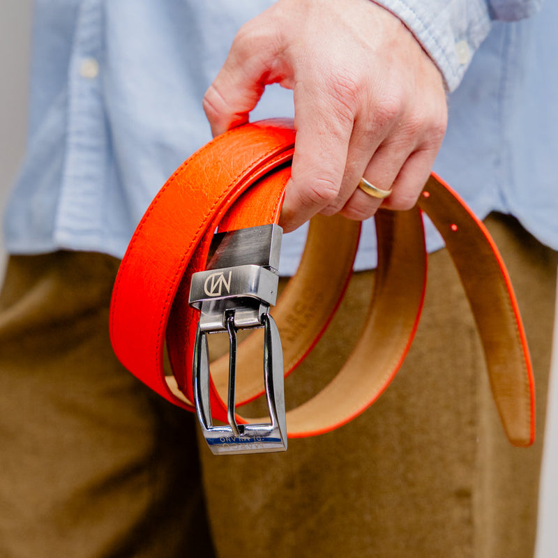 Marco Di Milano Alessio Orange Leather Belt Shoe