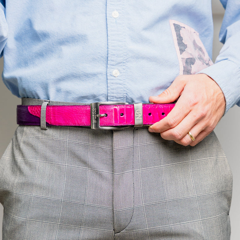 Marco Di Milano Alessio Pink/Purple Leather Belt Loafer