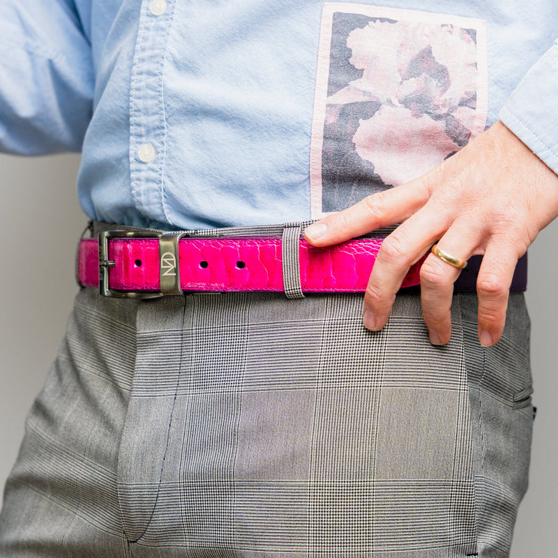 Marco Di Milano Alessio Pink/Purple Leather Belt Loafer