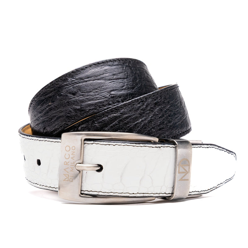 Marco Di Milano Alessio Belt - White & Black Leather Loafers