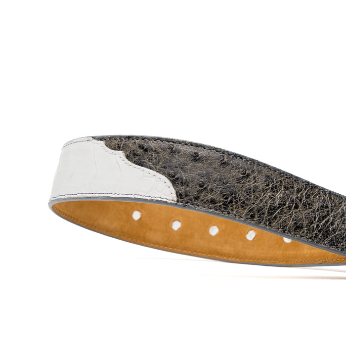 Marco Di Milano Alessio Belt: Luxury White/Gray Leather Shoes