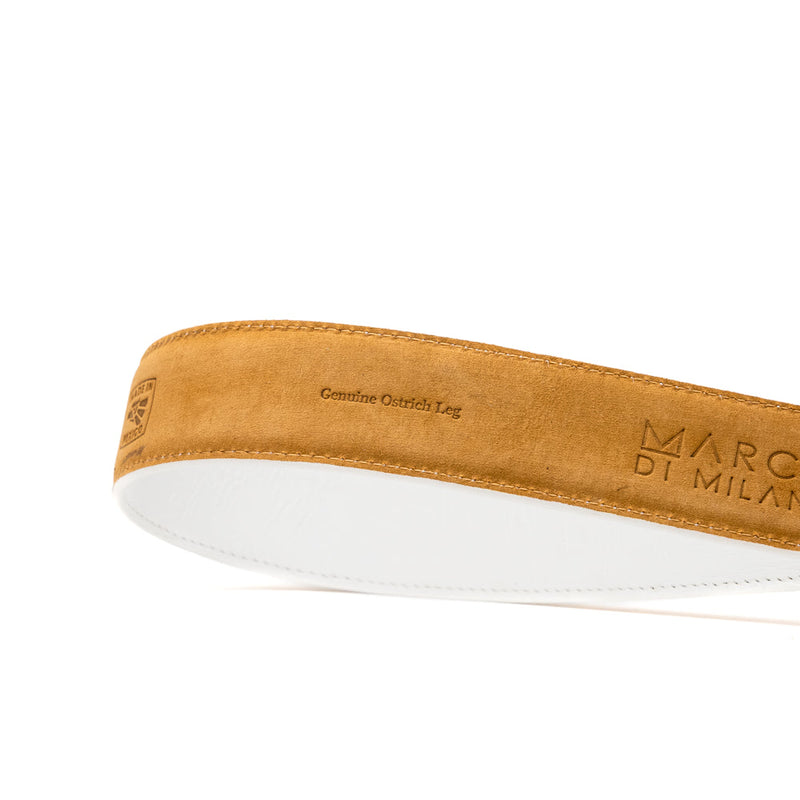 Marco Di Milano Alessio Belt White Leather Loafers
