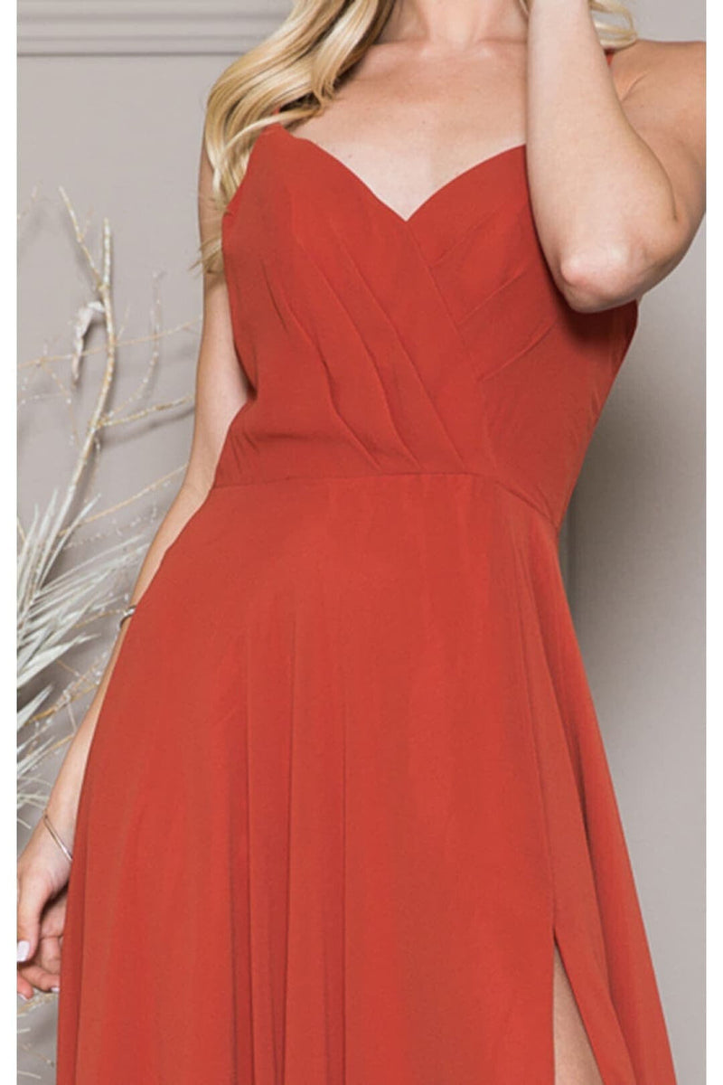 Amelia Couture 477 Simple Adjustable Straps Prom Evening Gown
