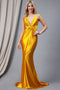 V-neck Simple Sexy Open Back Prom Gown 5039