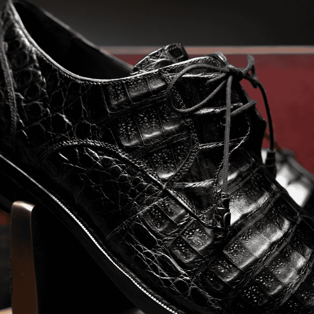 Mezlan Genuine Crocodile Derby Shoes – Men’s Exotic Leather Dress Shoes On Sale