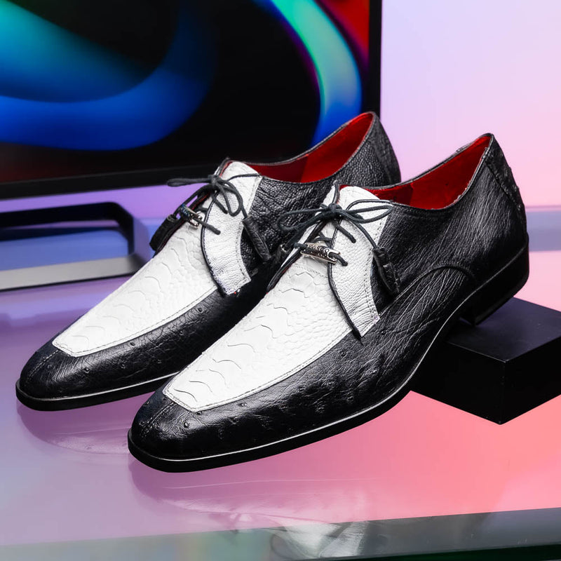 Marco_Di_Milano Andretti: Luxury White & Black Leather Loafers