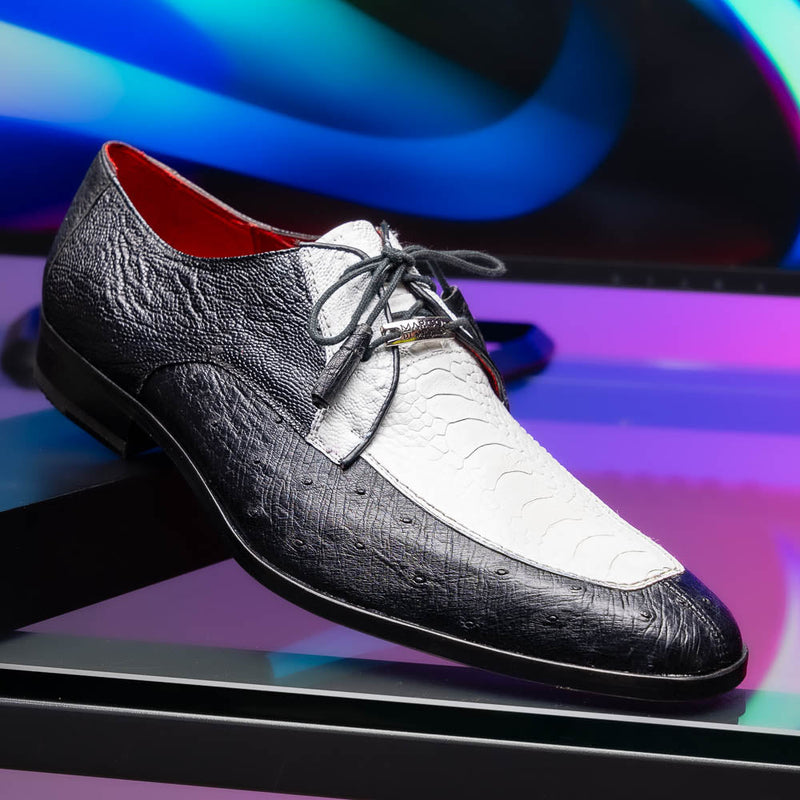 Marco_Di_Milano Andretti: Luxury White & Black Leather Loafers