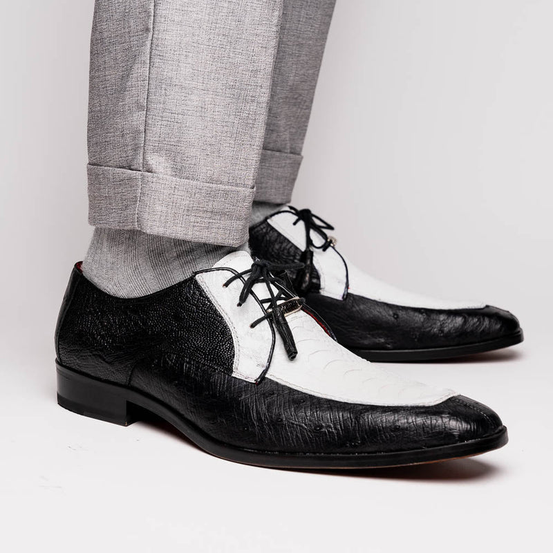Marco_Di_Milano Andretti: Luxury White & Black Leather Loafers