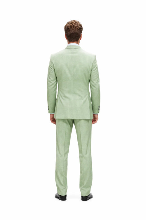 Statement Men’s 2-Piece 100% Wool Double Breasted Pinstripe Suit