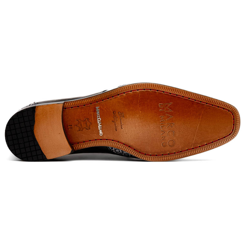 Marco Di Milano Anzio Newspaper Print Leather Oxford